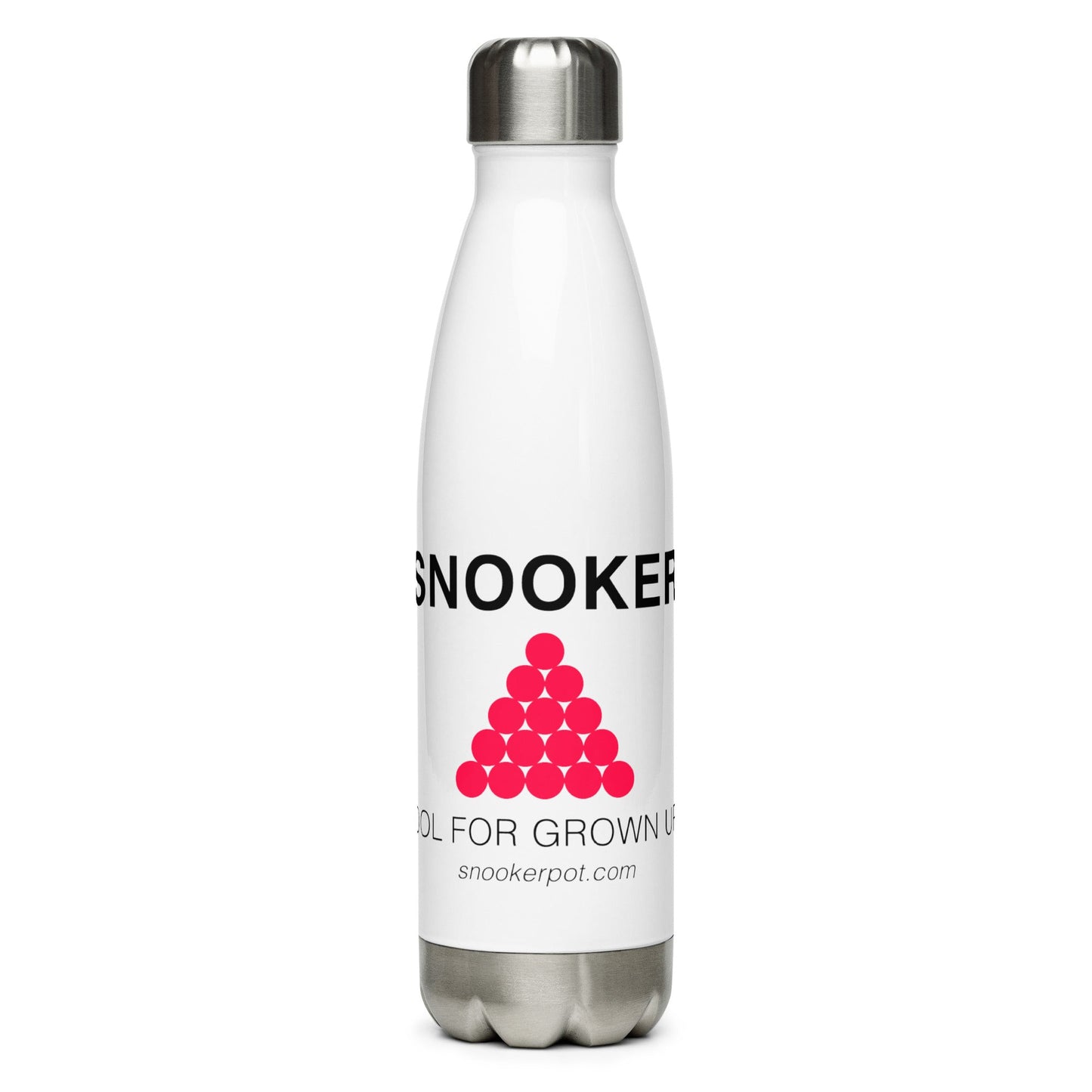 Snooker "Pool for Grown Ups" - White stainless steel water bottle